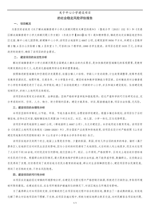 关于中心小学建设项目风险评估的报告.docx