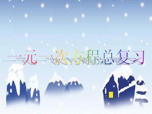 一元一次方程总复习