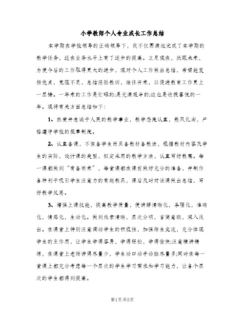 小学教师个人专业成长工作总结（2篇）