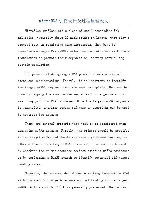 microRNA引物设计及过程原理说明