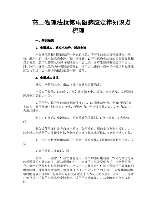 高二物理法拉第电磁感应定律知识点梳理