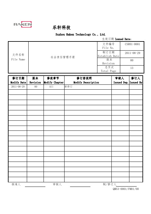 CSR1_0001  社会责任管理手册范本