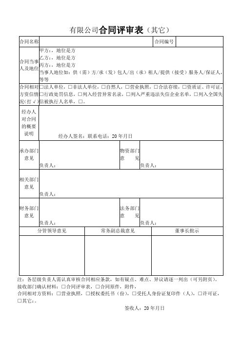 (新)合同评审表