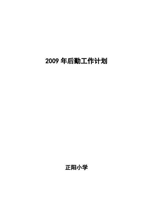 2009年后勤工作计划