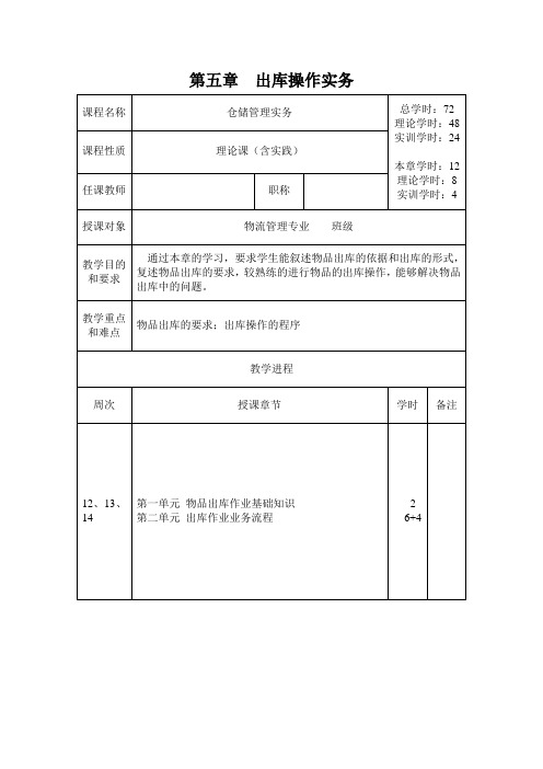 第六章出库操作实务