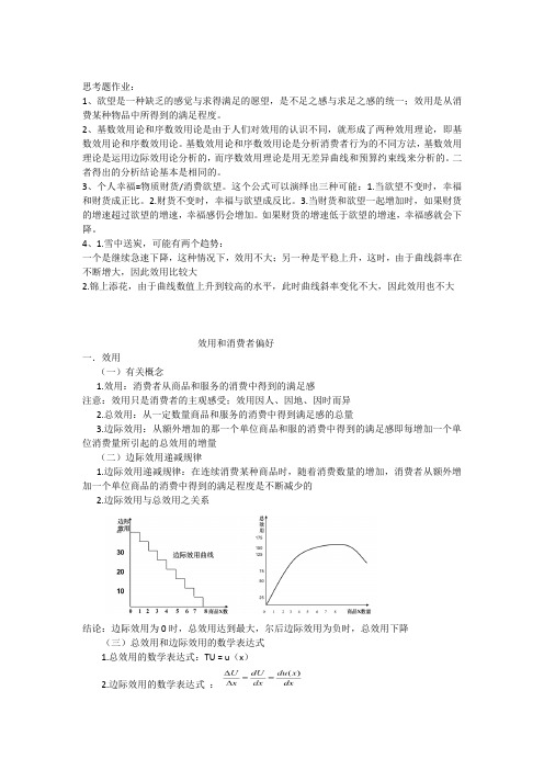 效用和消费者偏好 微观经济学