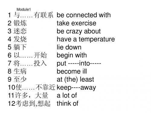 高中英语外研版必修二词组1-6