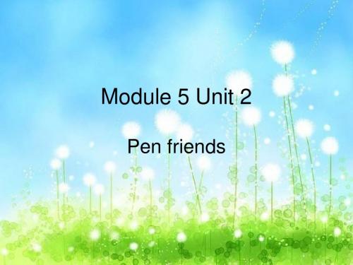 外研社新标准小学英语第七册Module5Unit2 Pen Friends