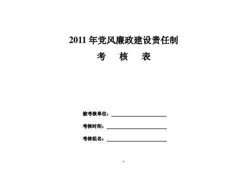 2011年党风廉政建设责任制考核细表2