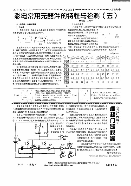 彩电常用元器件的特性与检测(五)