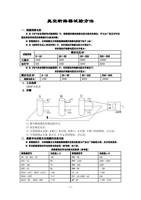 真空断路器试验方法