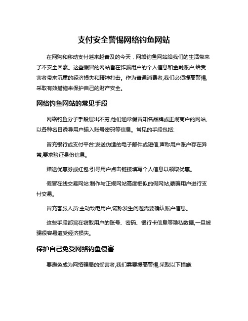 支付安全警惕网络钓鱼网站