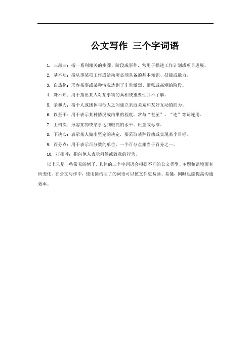 公文写作 三个字词语