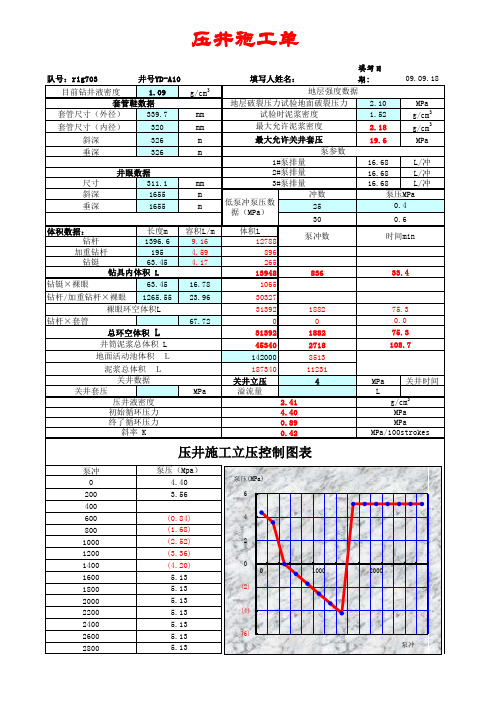 压井施工单(中文公制)