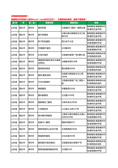 2020新版山东省烟台市莱州市壁纸工商企业公司商家名录名单黄页联系方式大全32家