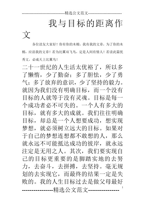 我与目标的距离作文