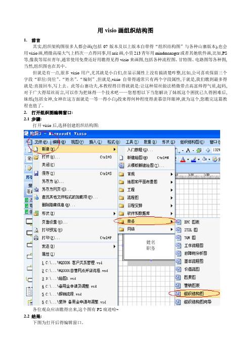 用visio画组织结构图