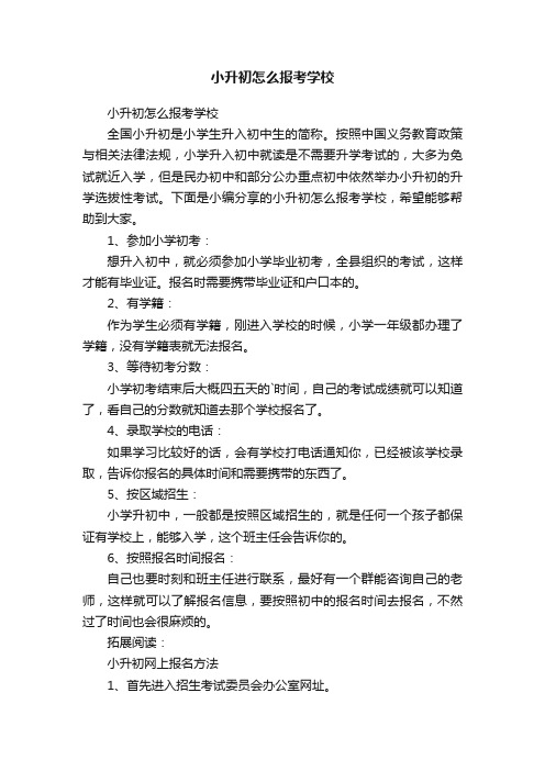 小升初怎么报考学校