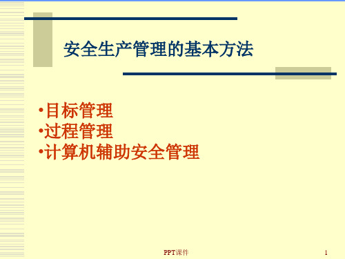 现代安全管理的基本方法技术