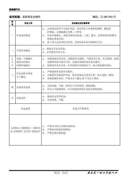 12.涂胶泵安全操作规程