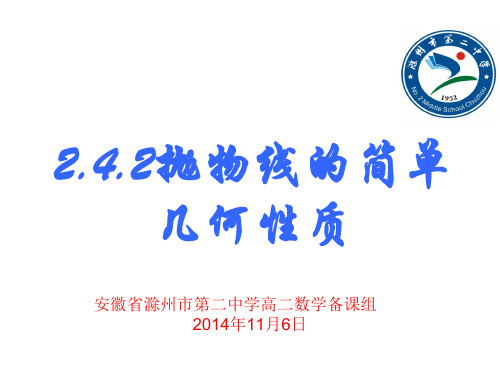 人教A版高中数学选修2-1课件2.4.2抛物线的几何性质