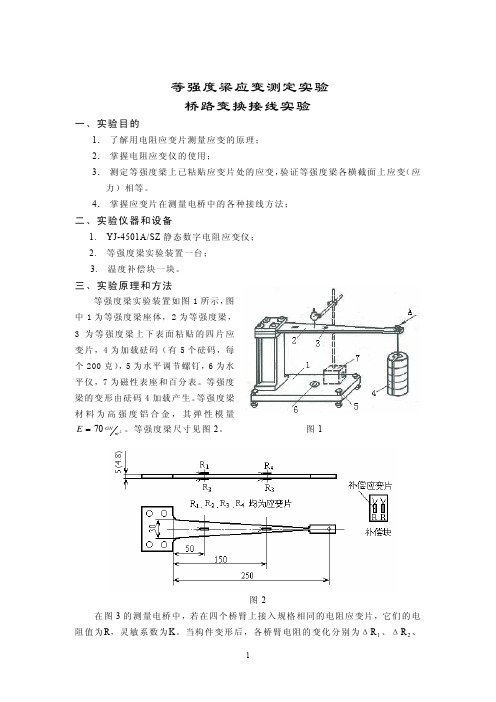 等强度梁应变测定实验