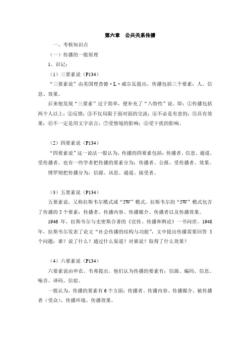 公共关系学复习笔记第六章