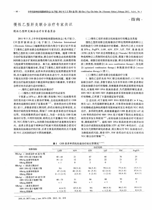 慢性乙型肝炎联合治疗专家共识