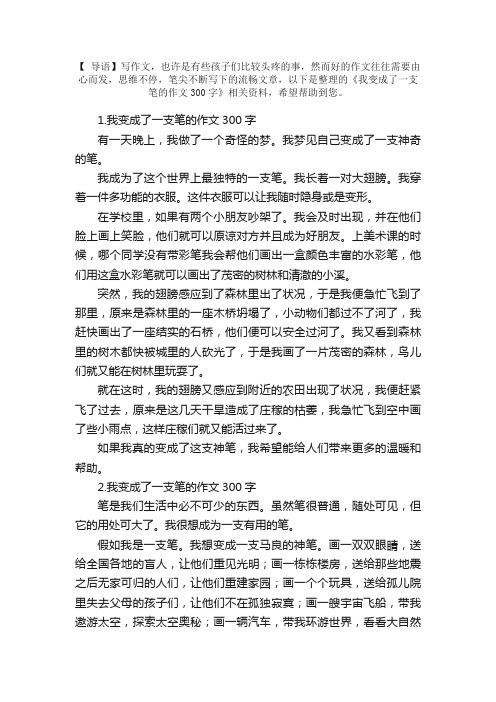 我变成了一支笔的作文300字