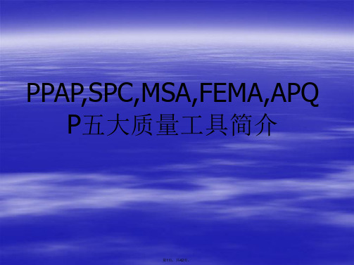 PPAP-SPC-MSA-FEMA-APQP五大质量工具简介