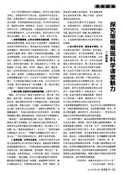 探究策略展现科学课堂魅力