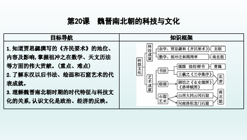 人教版七年级历史上册《第20课 魏晋南北朝的科技与文化》课件