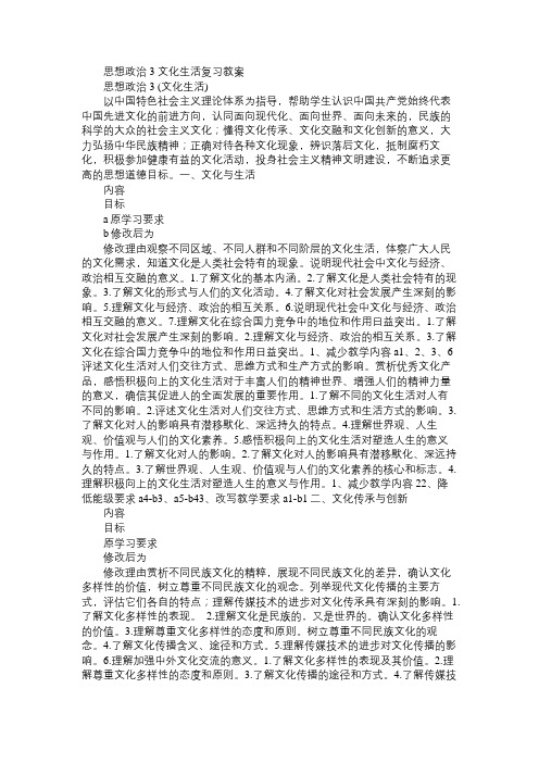 思想政治3文化生活复习教案
