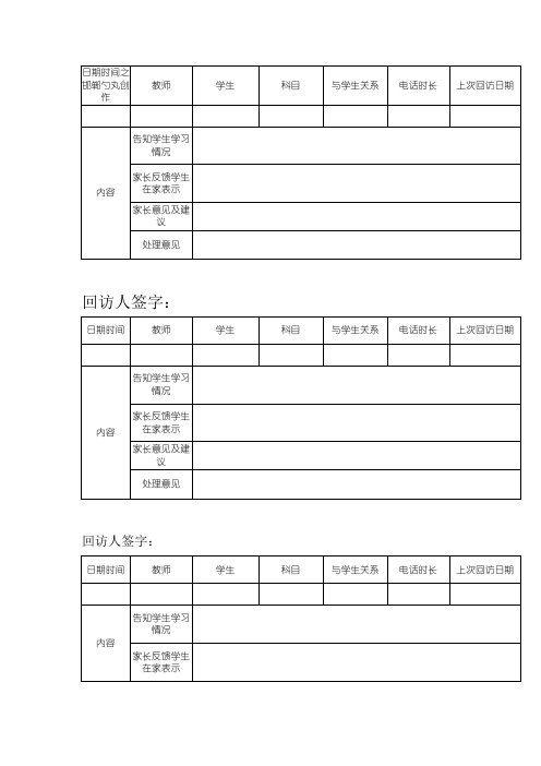 辅导机构家长回访表