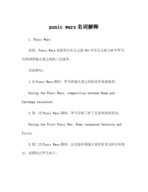 punic wars名词解释