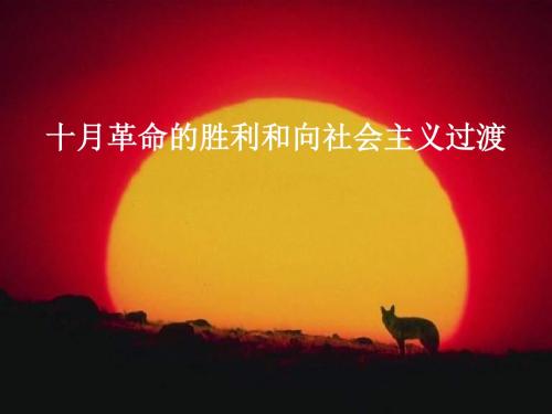 (2019版)高二历史十月革命的胜利和社会主义过渡
