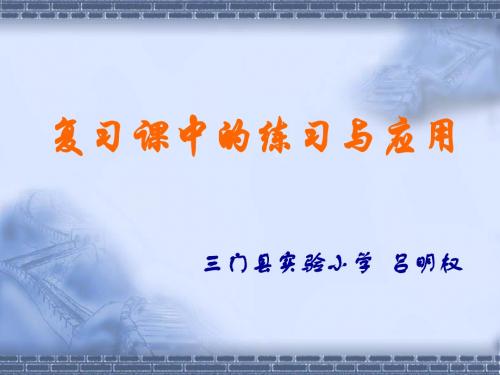 复习课中的练习与应用