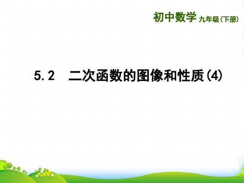 苏科版九年级数学下册第五章《二次函数的图像和性质(4)》公开课课件