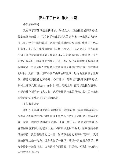 我忘不了什么 作文21篇_优秀作文