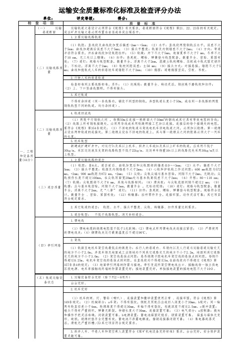 安徽省各专业安全质量标准化标准及检查评分办法