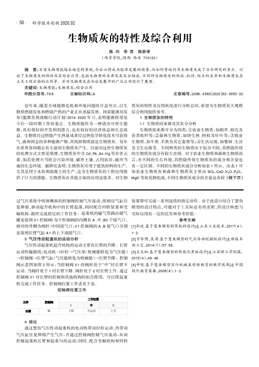 生物质灰的特性及综合利用