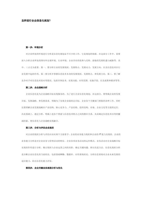 怎样进行企业信息化规划