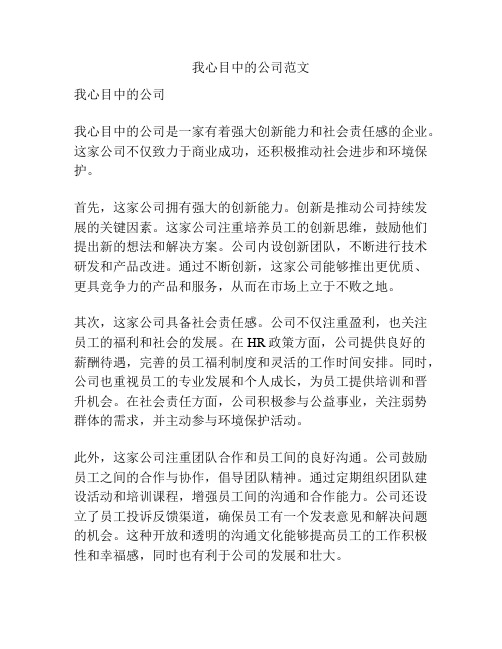 我心目中的公司范文