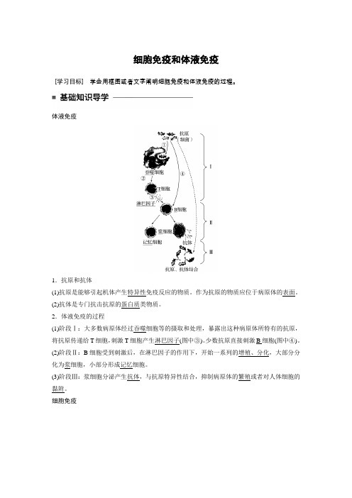 中图版 必修三 细胞免疫和体液免疫 学案