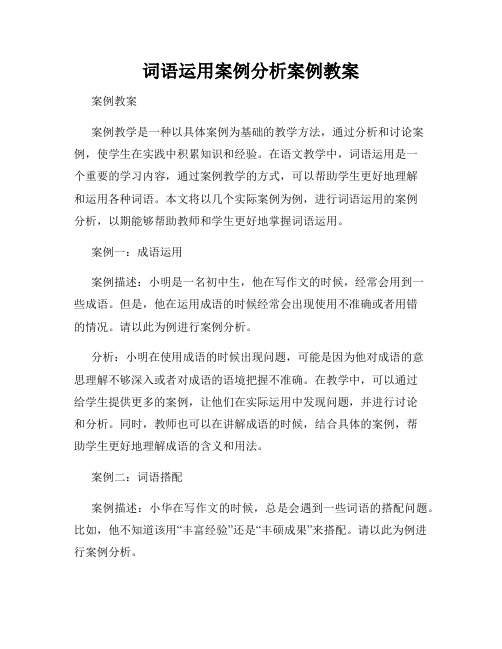 词语运用案例分析案例教案