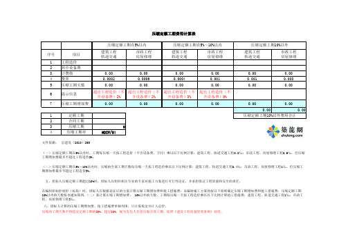 压缩定额工期费用计算表