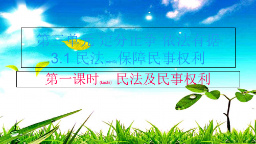 八年级道德与法治 第三单元 定分止争 依法有据 3.1 民法保障民事权利 第一框《民法及民事权利》