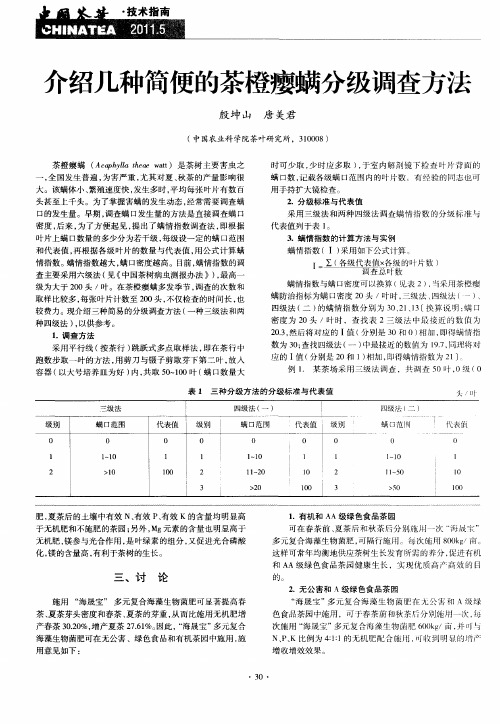 介绍几种简便的茶橙瘿螨分级调查方法