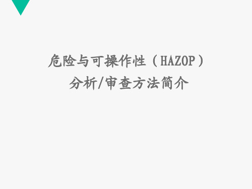 危险与可操作性(HAZOP)分析及审查方法要点