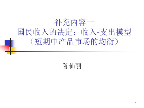 补充内容1：国民收入的决定：收入-支出模型(题目更新)